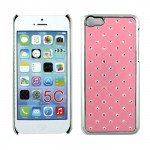 Wholesale iPhone 5C Star Diamond Chrome Case (Pink)